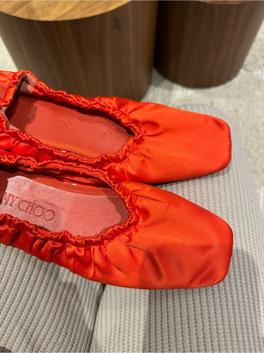 NWOT Jimmy Choo Satin Ballet Flats with Square Toe - Picture 4 of 5